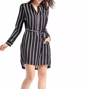 GAP Long Sleeve Navy/White Striped Dress (Small)